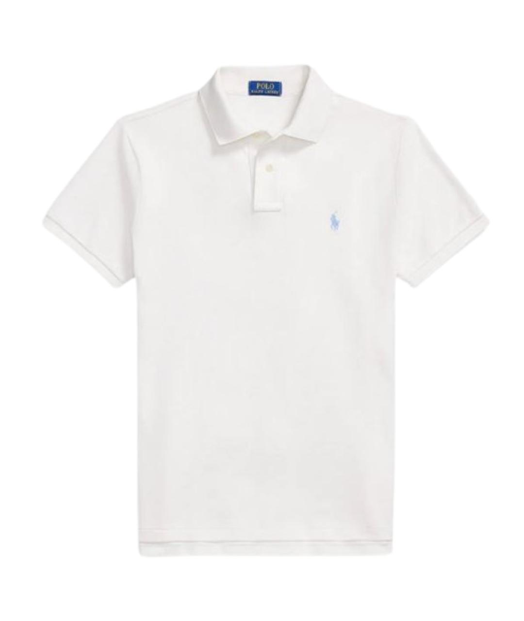 RALPH LAUREN Бежевое хлопковое поло с коротким рукавом, фото 1