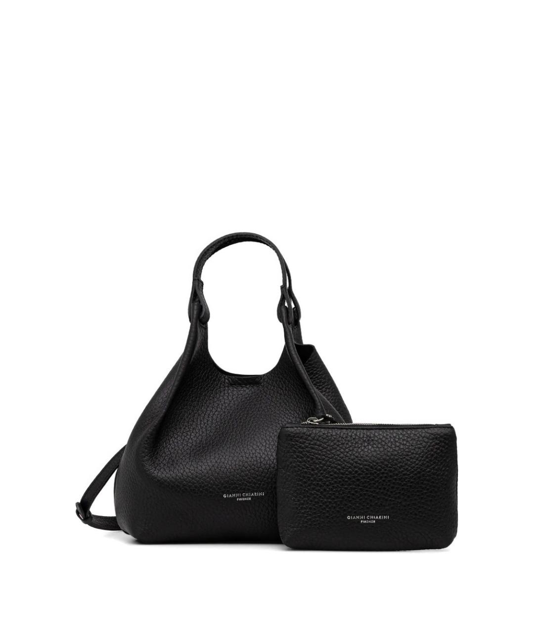 Gianni Chiarini Черная кожаная сумка тоут, фото 5