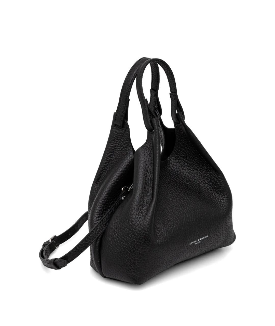 Gianni Chiarini Черная кожаная сумка тоут, фото 4