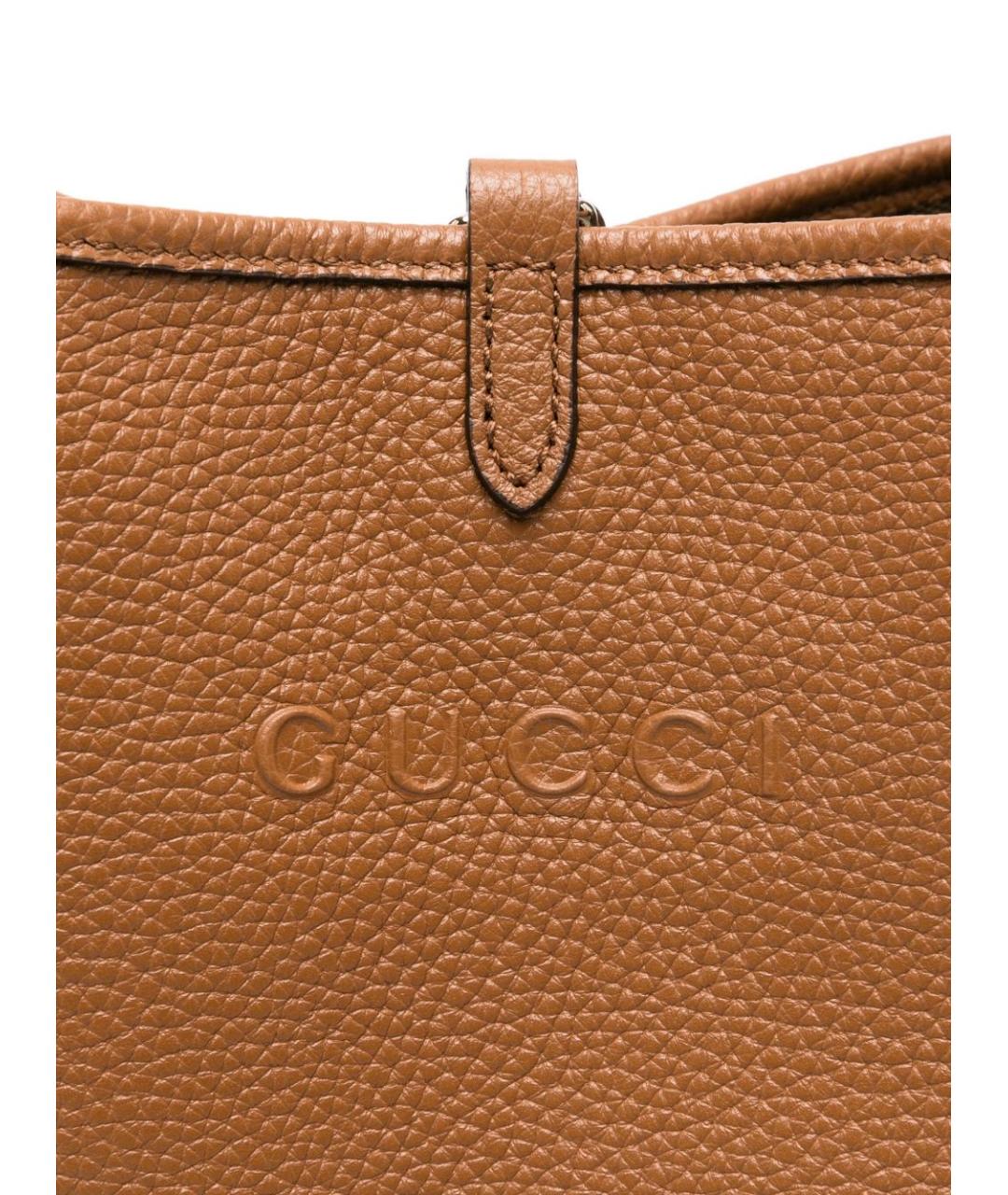 GUCCI Коричневая кожаная сумка тоут, фото 3