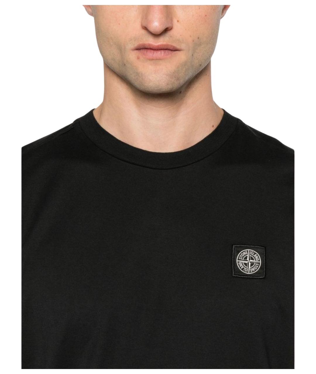STONE ISLAND Черная футболка, фото 3
