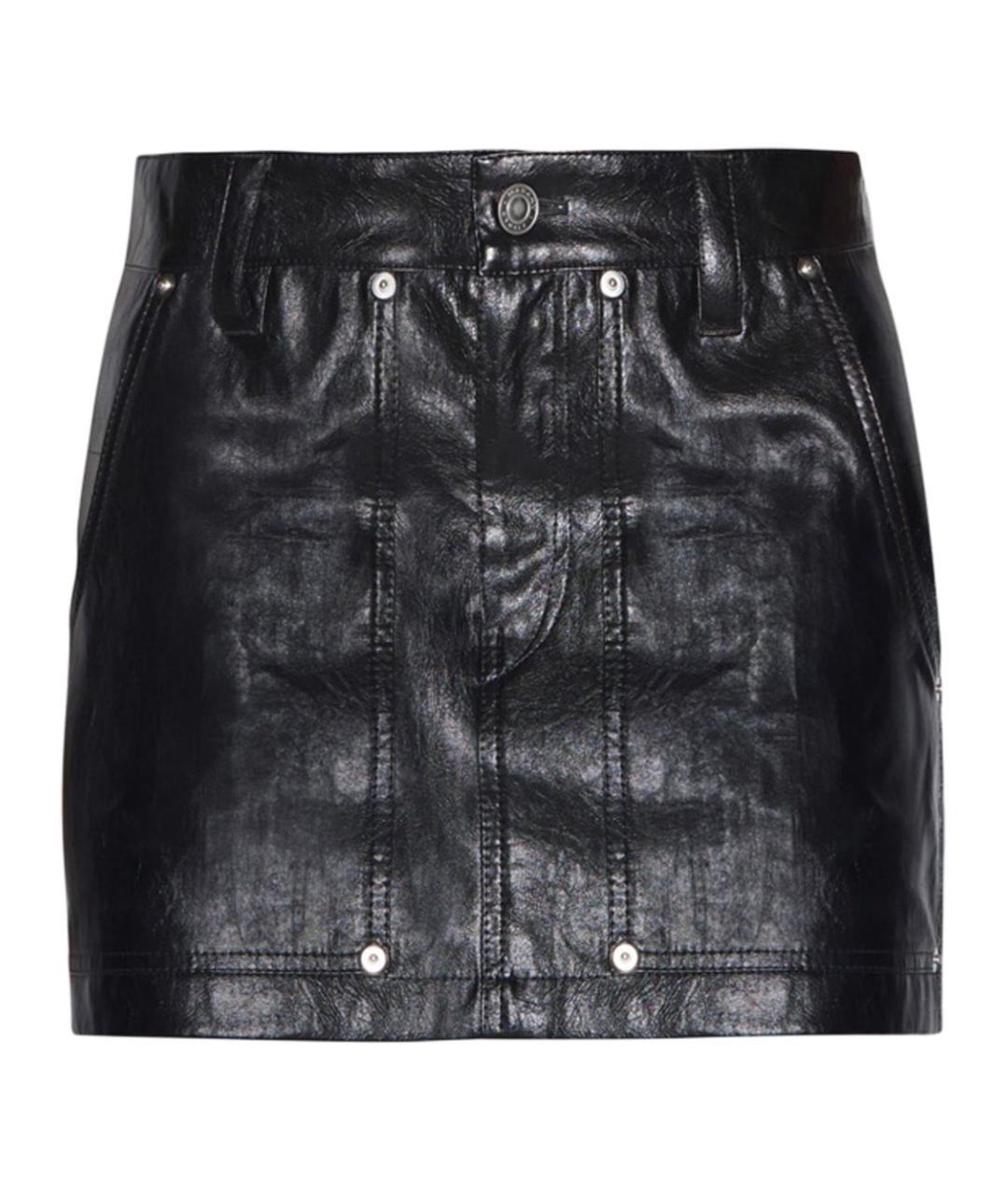 ISABEL MARANT Черная полиуретановая юбка мини, фото 1