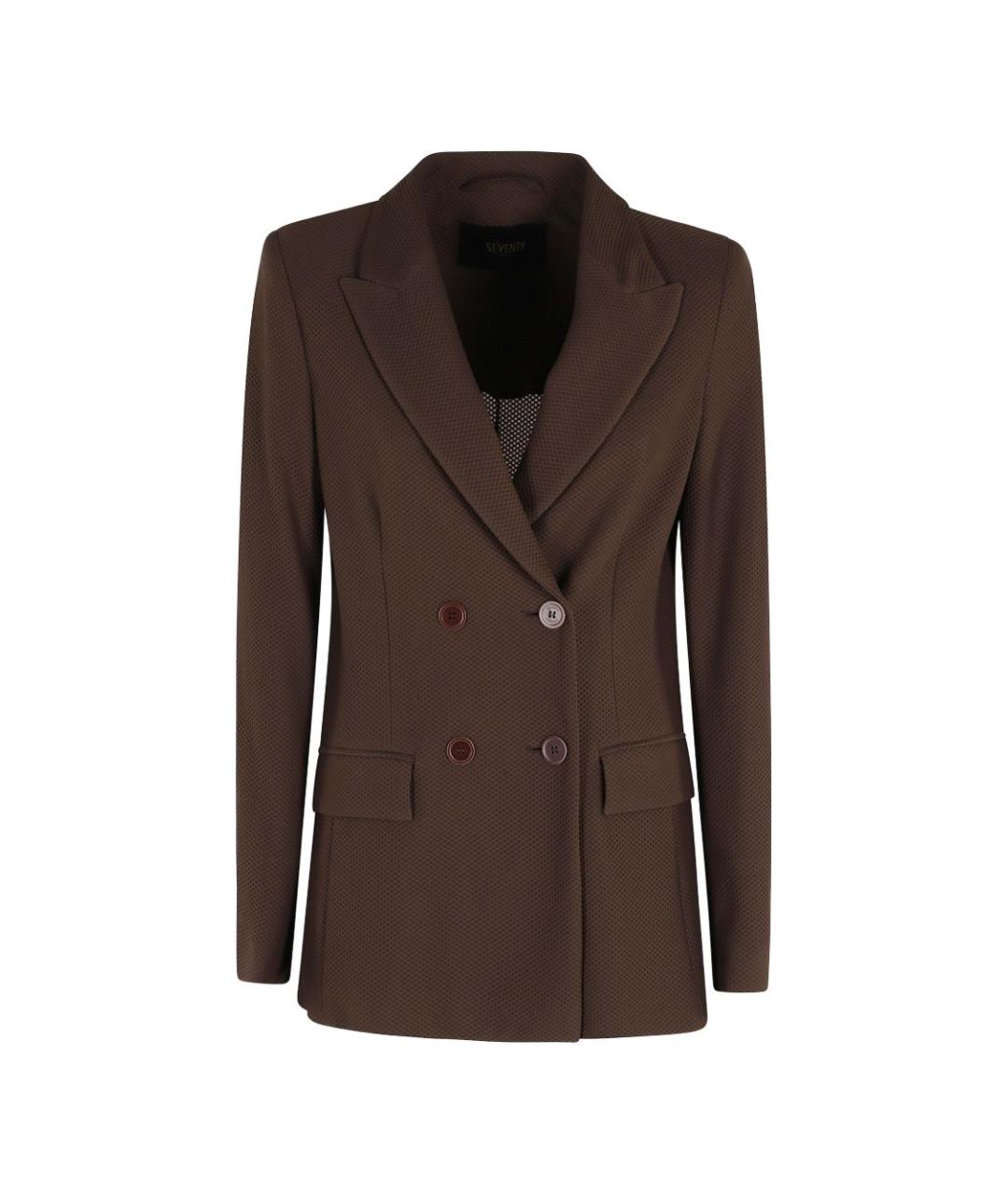 SEVENTY Коричневый полиамидовый жакет/пиджак, фото 1