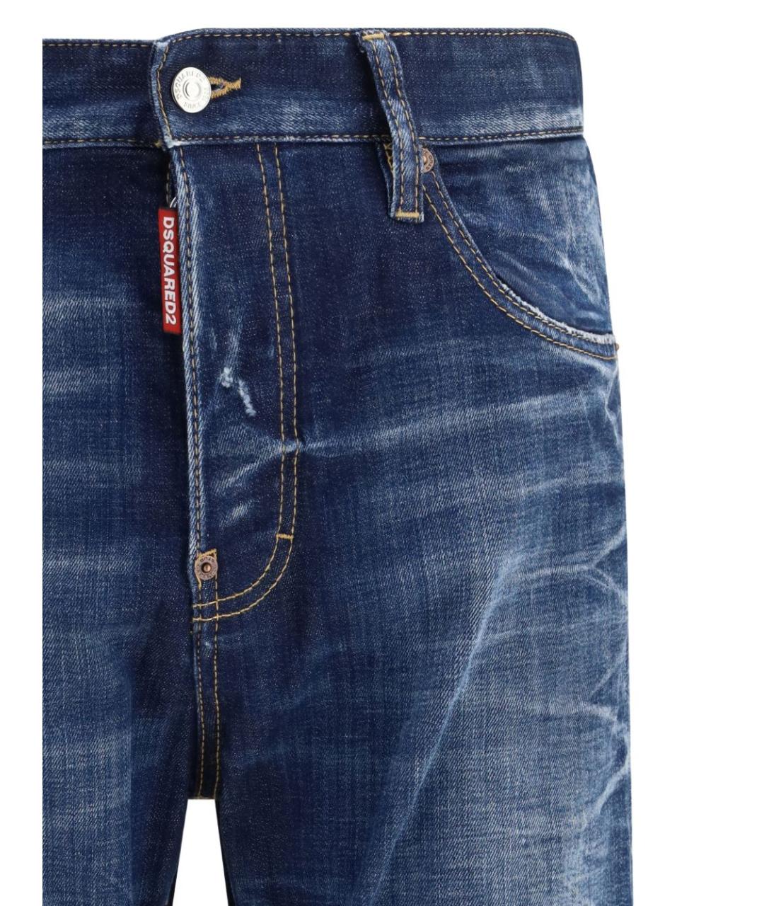 DSQUARED2 Синие хлопковые прямые джинсы, фото 2