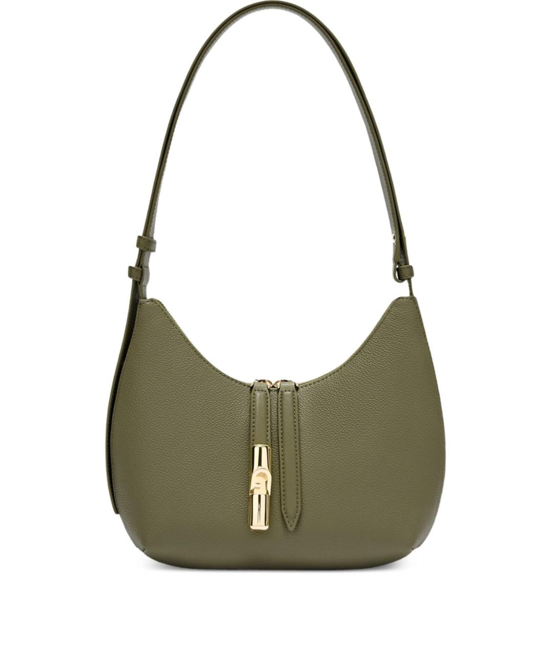 FURLA Зеленая кожаная сумка через плечо, фото 1