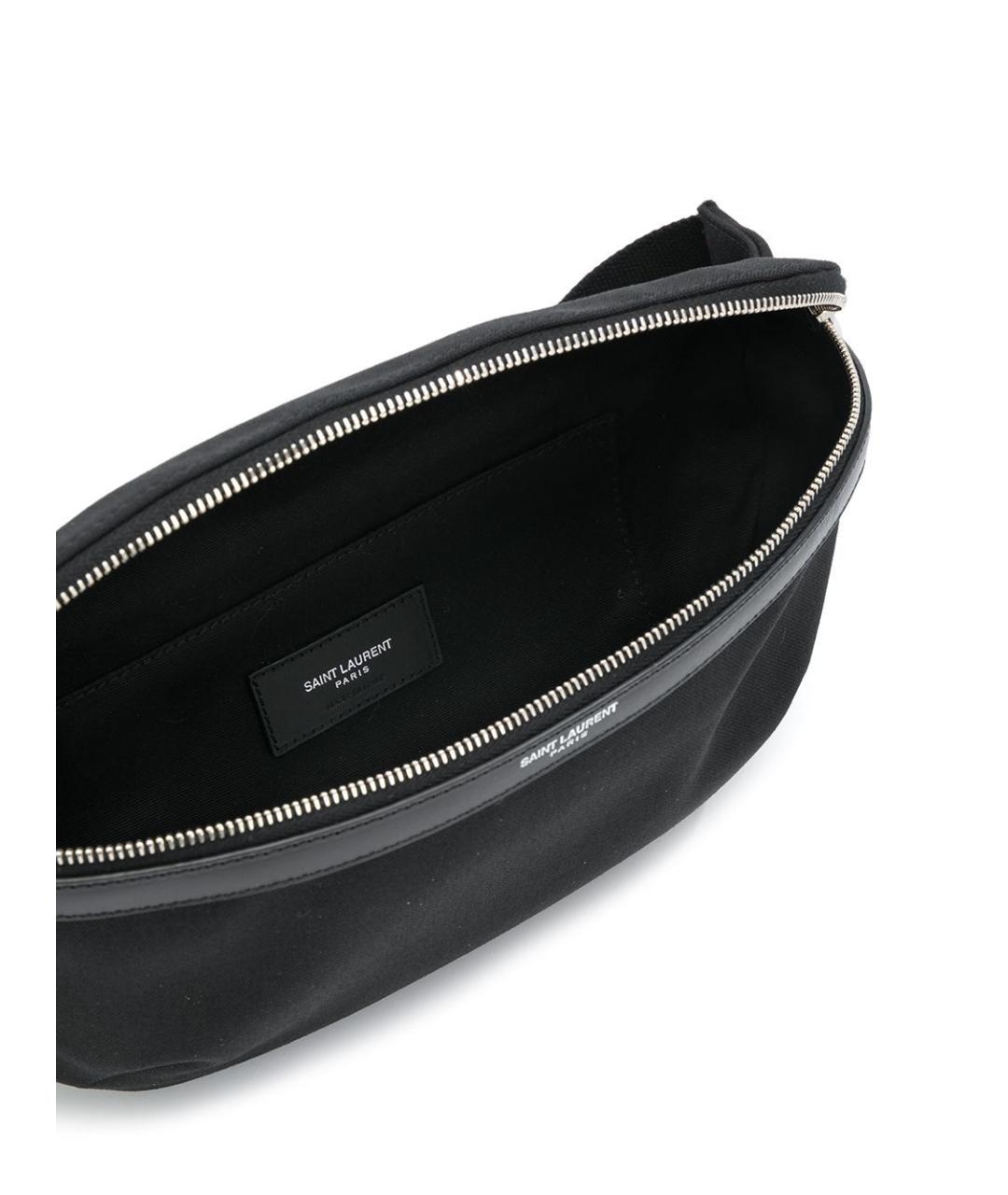 SAINT LAURENT Черная тканевая поясная сумка, фото 3