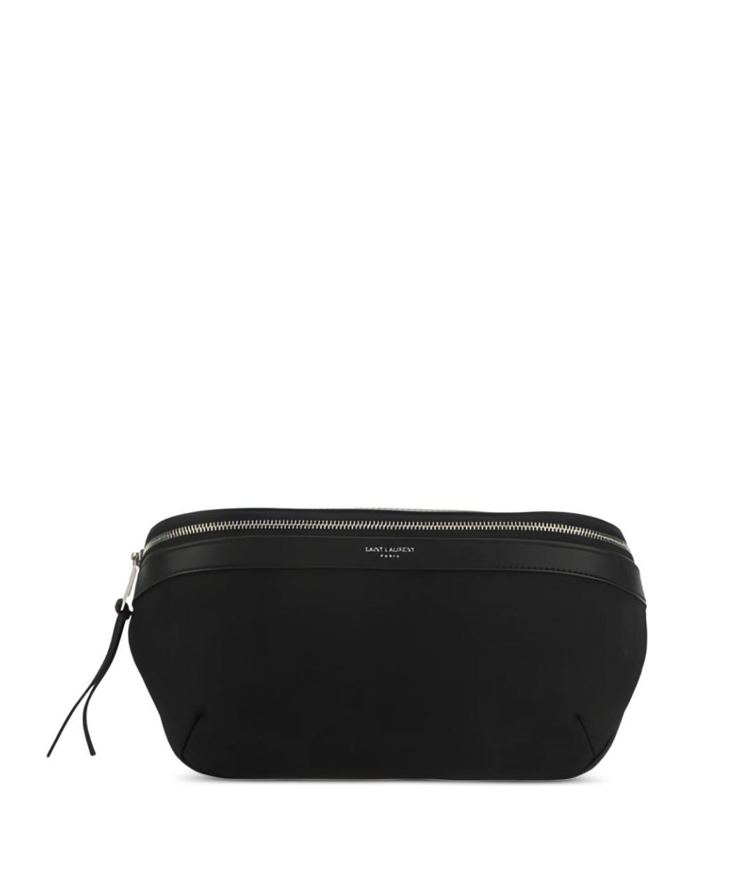 SAINT LAURENT Черная тканевая поясная сумка, фото 1