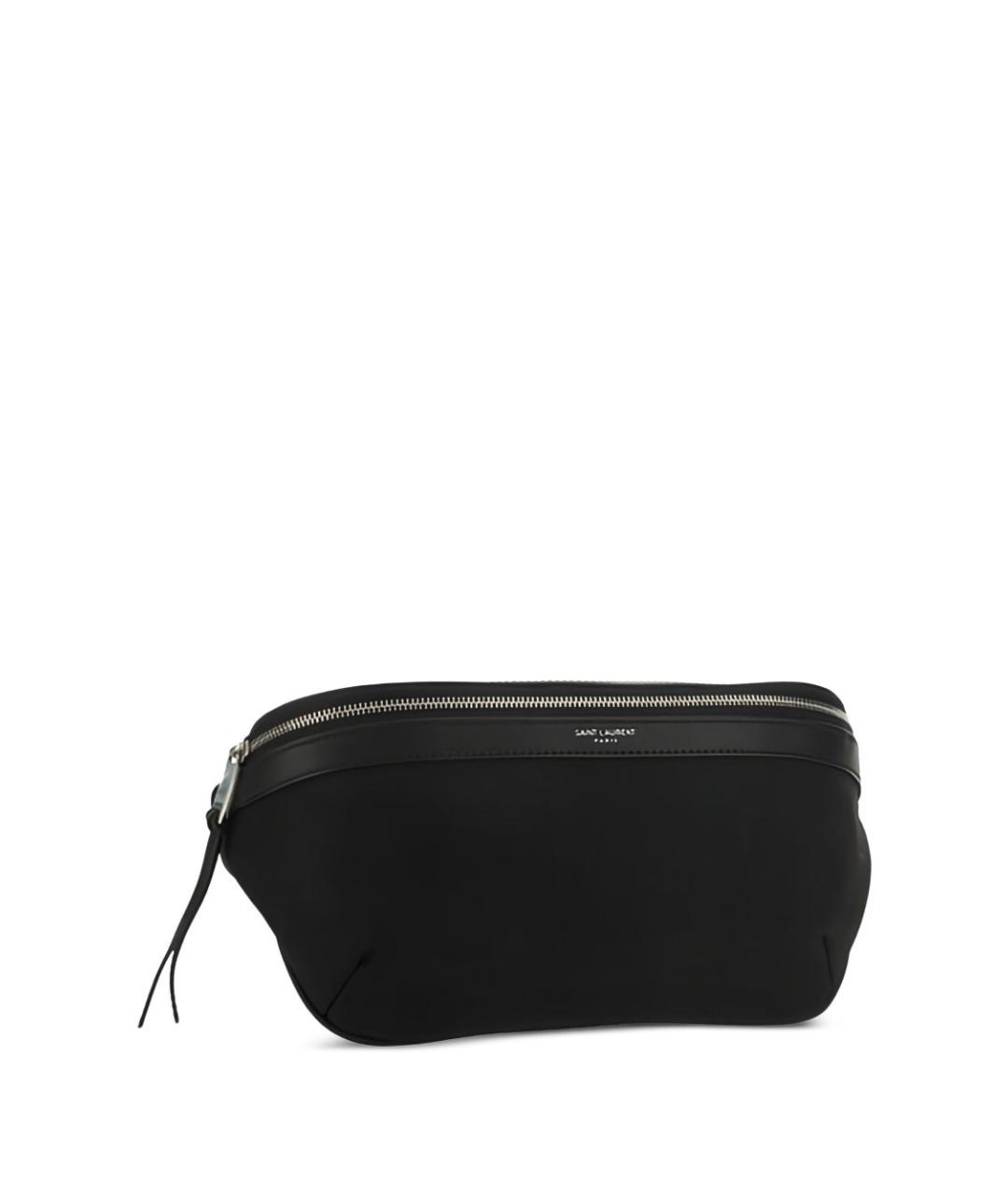 SAINT LAURENT Черная тканевая поясная сумка, фото 4