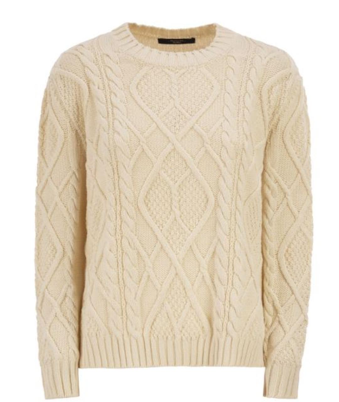 WEEKEND MAX MARA Бежевый шерстяной джемпер / свитер, фото 1