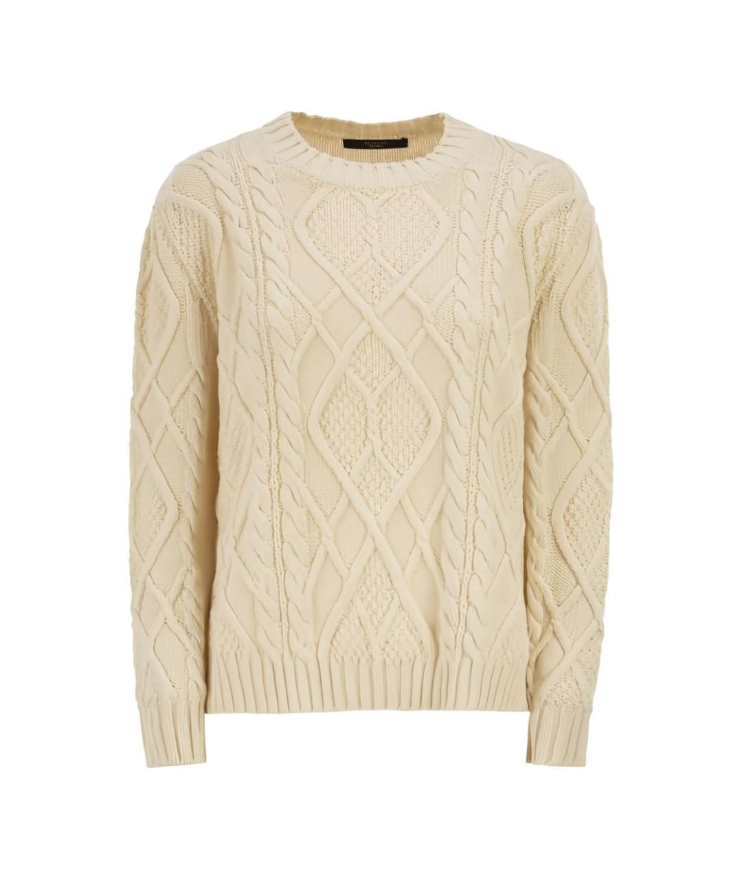 WEEKEND MAX MARA Бежевый шерстяной джемпер / свитер, фото 3