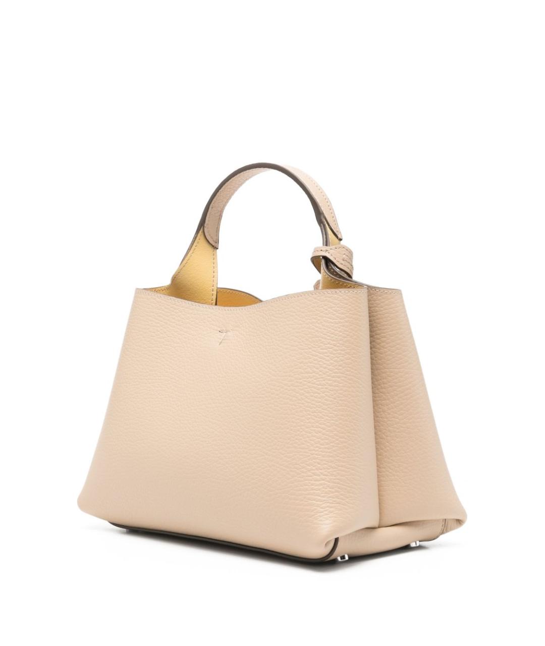TOD'S Бежевая кожаная сумка тоут, фото 4