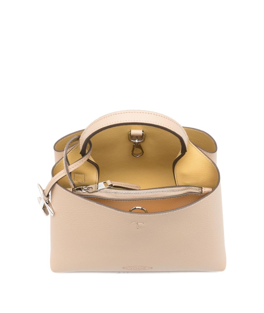 TOD'S Бежевая кожаная сумка тоут, фото 2