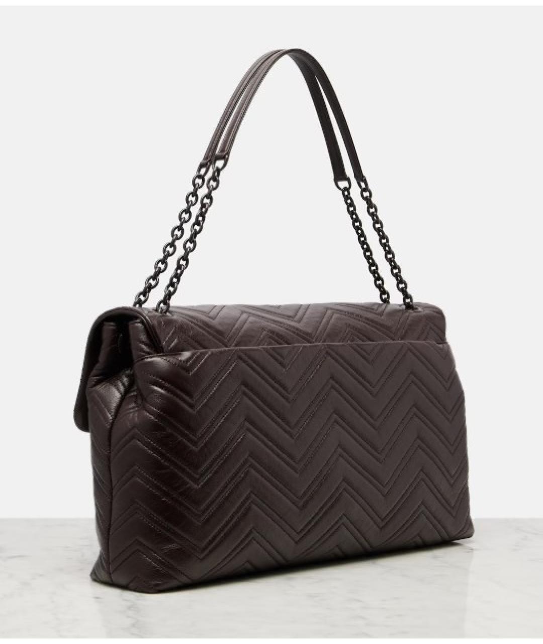 GUCCI Коричневая кожаная сумка через плечо, фото 3