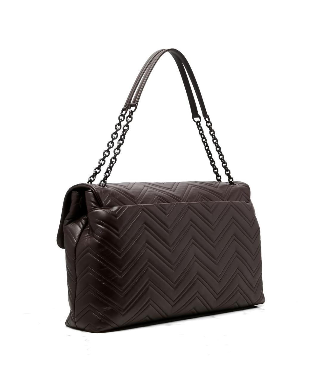 GUCCI Коричневая кожаная сумка через плечо, фото 4