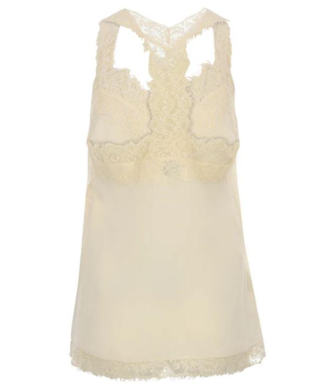 PINKO Бежевая шелковая майка, фото 2