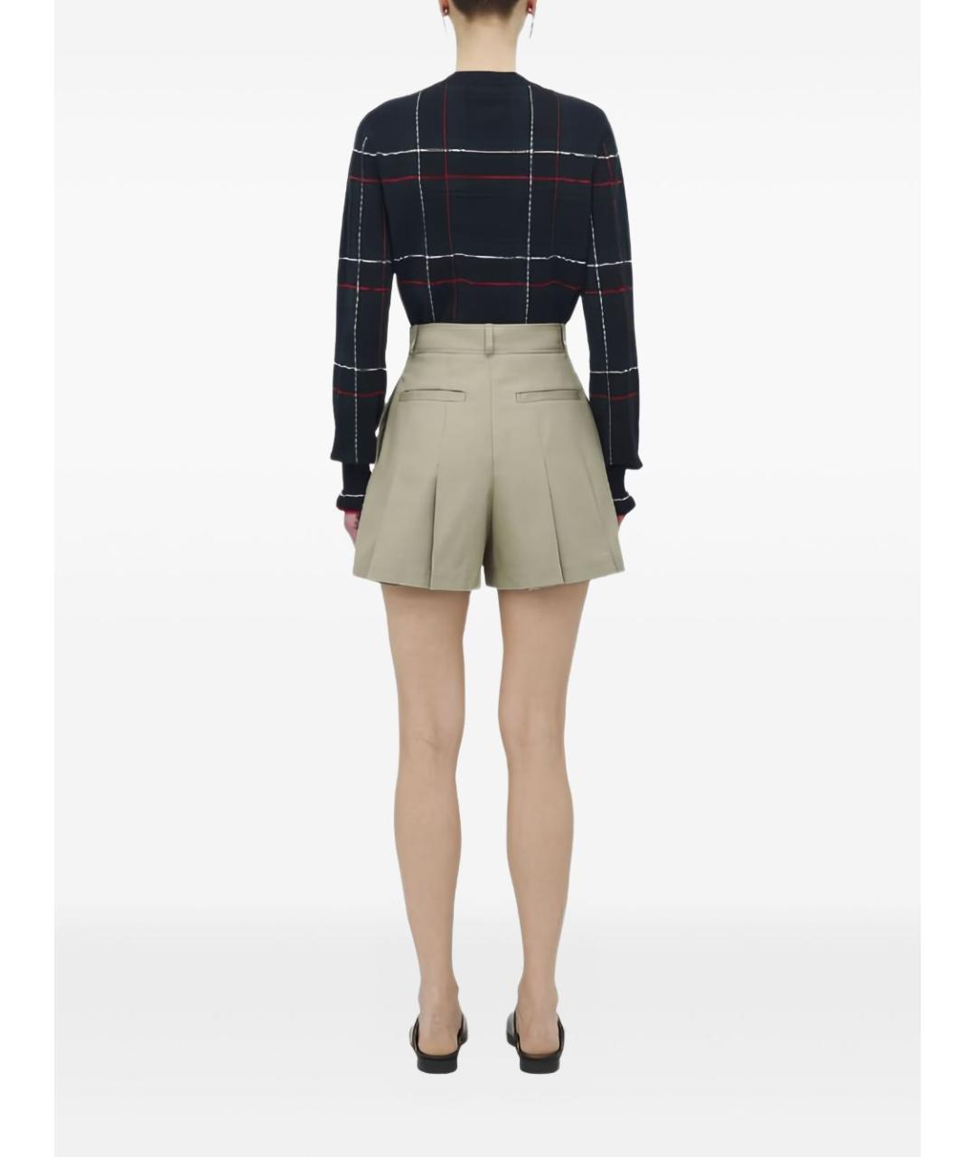 ALEXANDER MCQUEEN Бежевая хлопковая юбка-шорты, фото 3