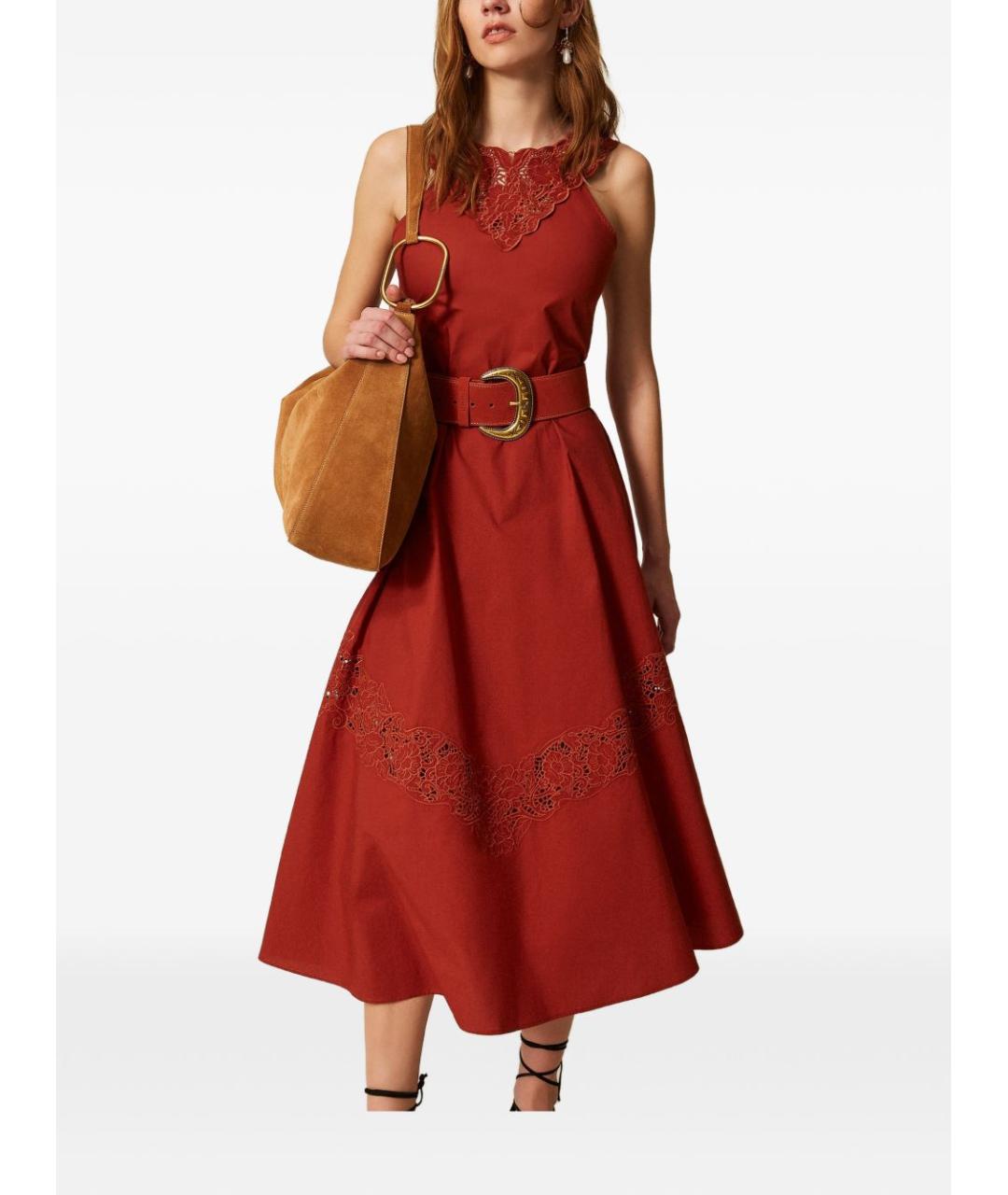 TWIN-SET Коричневое повседневное платье, фото 3