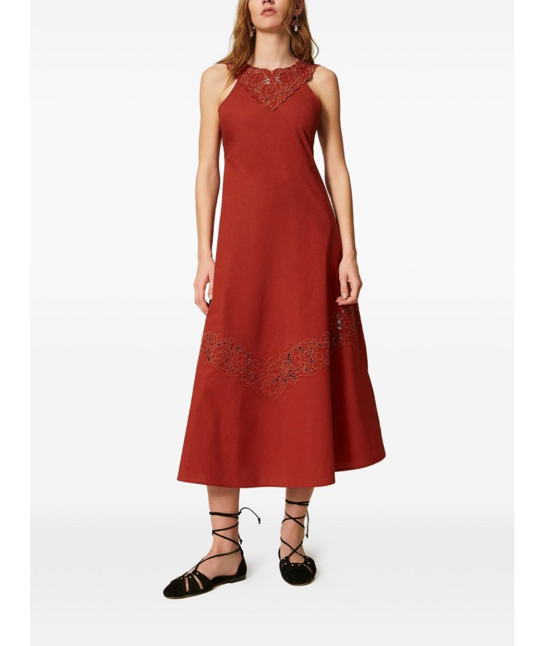 TWIN-SET Коричневое повседневное платье, фото 2