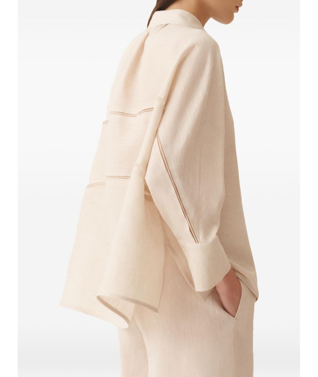 FABIANA FILIPPI Бежевая льняная рубашка, фото 5