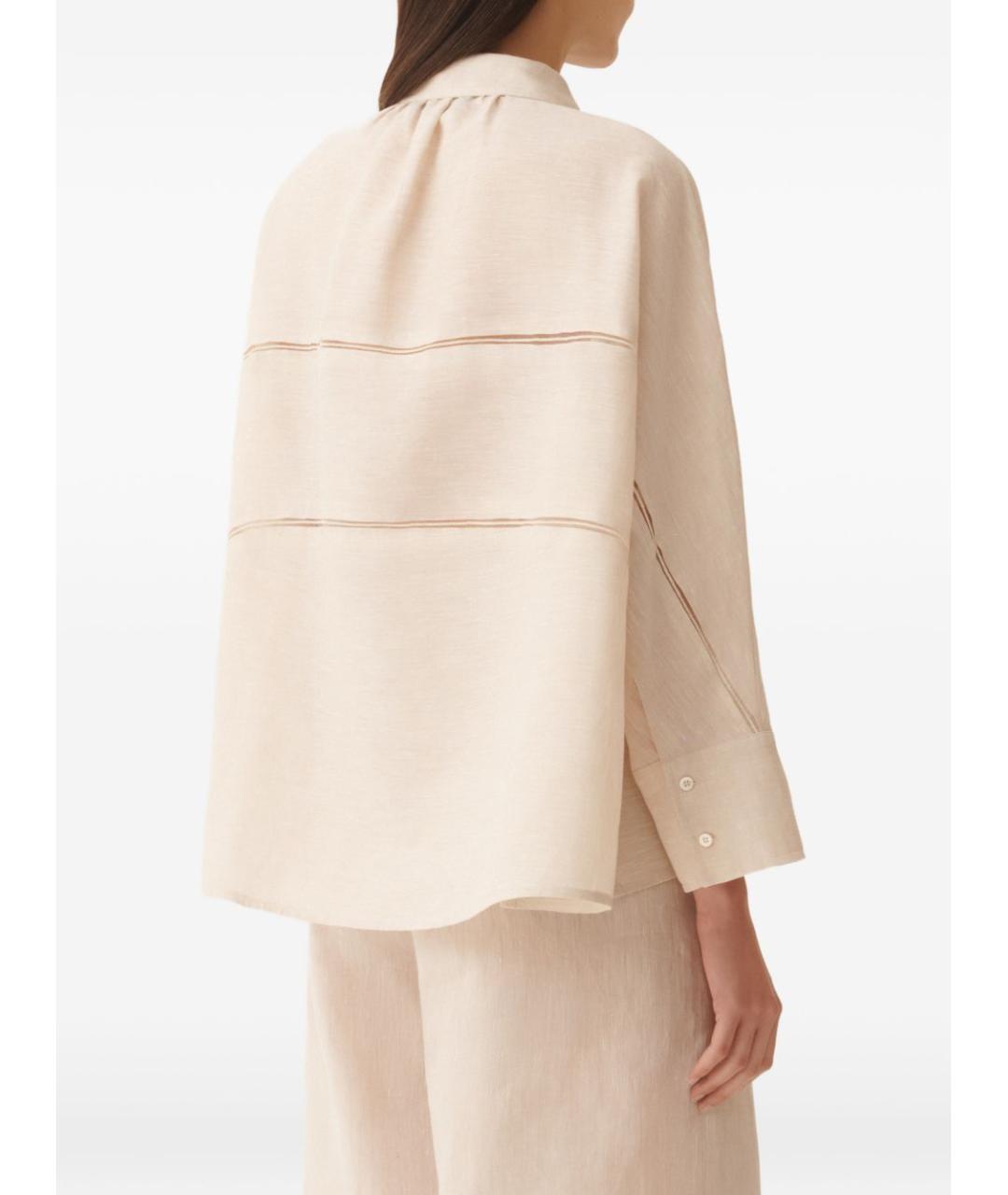 FABIANA FILIPPI Бежевая льняная рубашка, фото 4