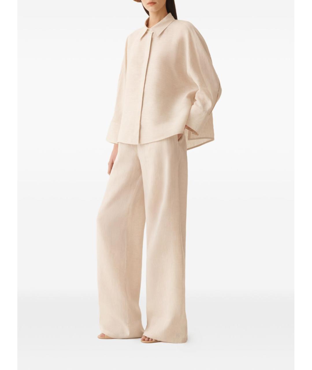 FABIANA FILIPPI Бежевая льняная рубашка, фото 2