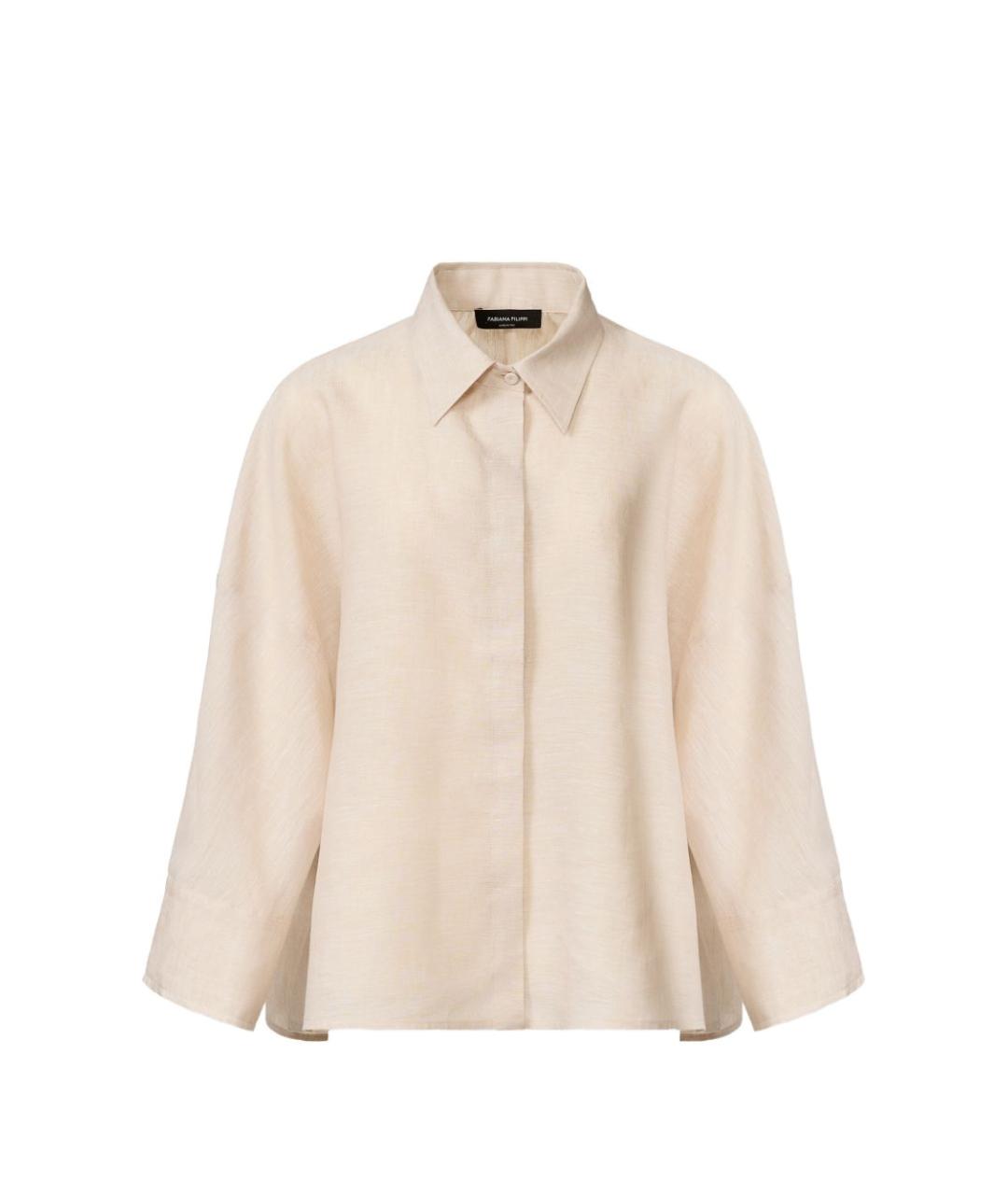 FABIANA FILIPPI Бежевая льняная рубашка, фото 1