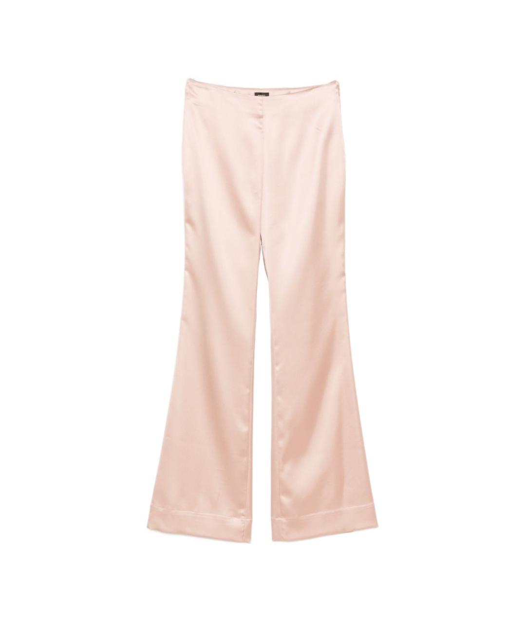 PINKO Розовые полиэстеровые прямые брюки, фото 1