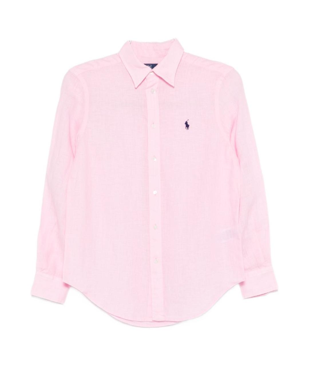RALPH LAUREN Розовая льняная рубашка, фото 1