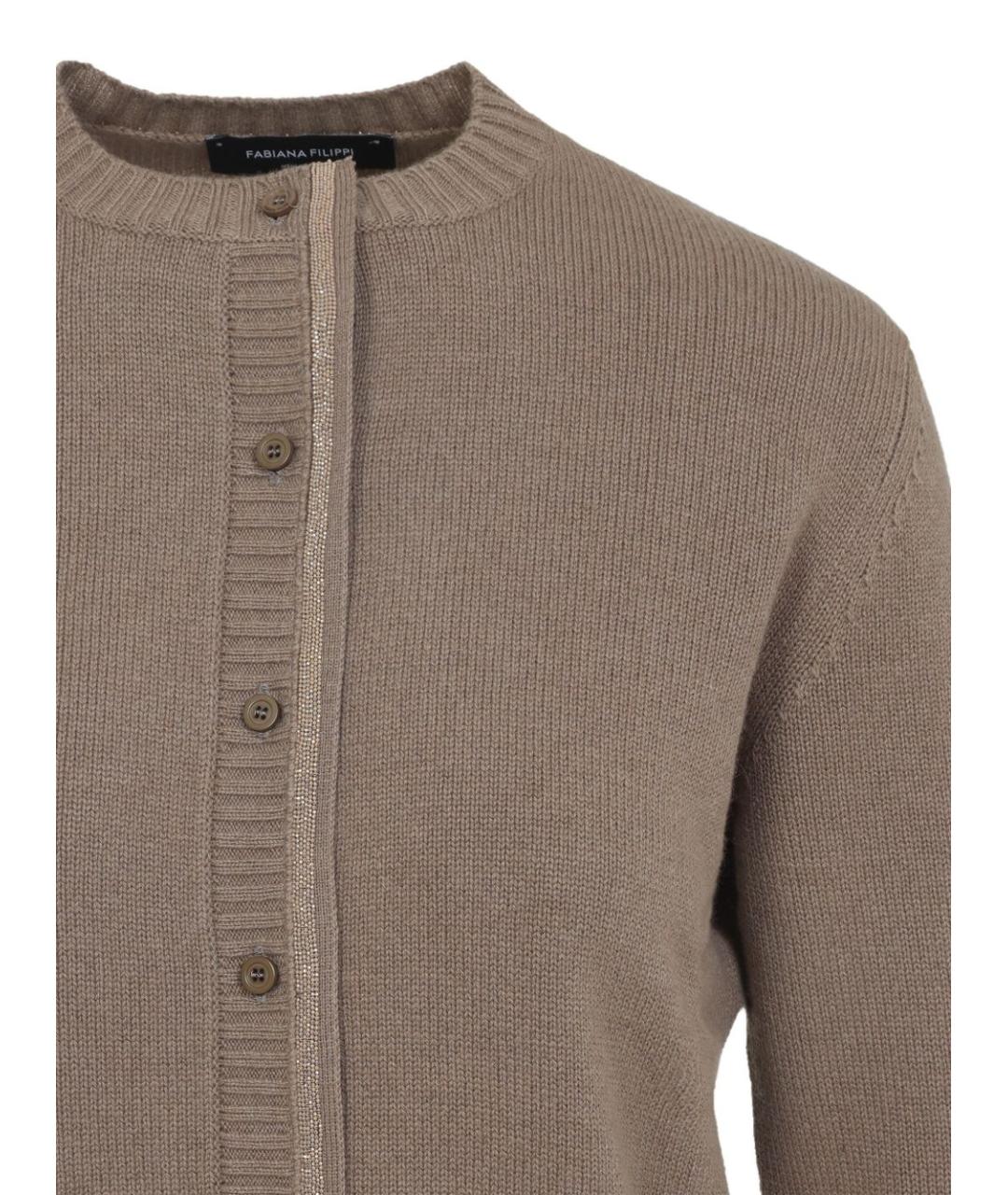FABIANA FILIPPI Коричневый шерстяной кардиган, фото 2