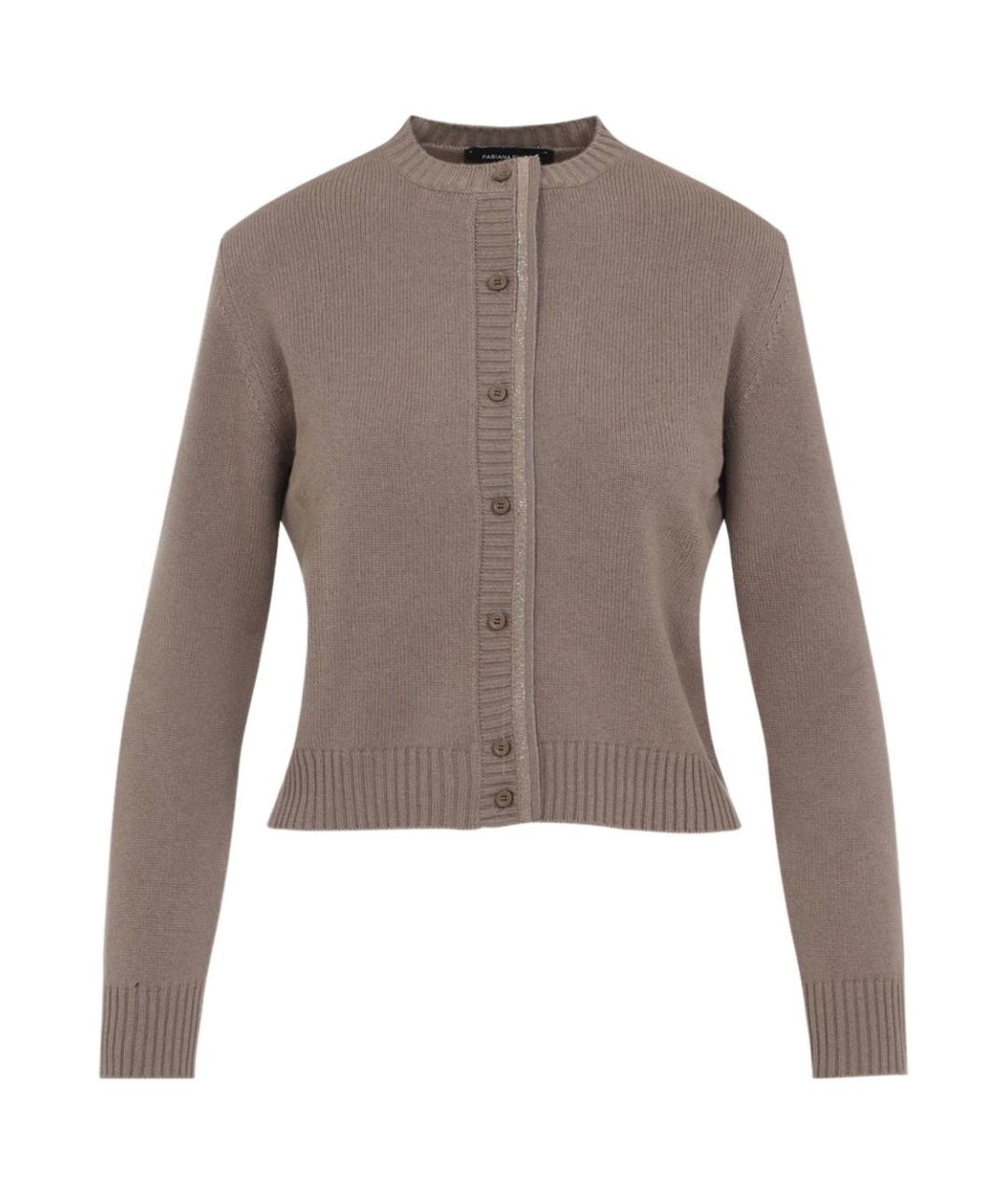 FABIANA FILIPPI Коричневый шерстяной кардиган, фото 1
