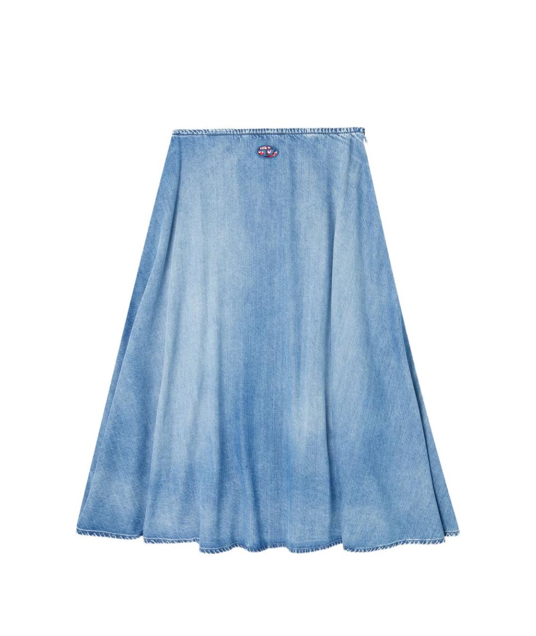DIESEL Синяя хлопковая юбка миди, фото 1