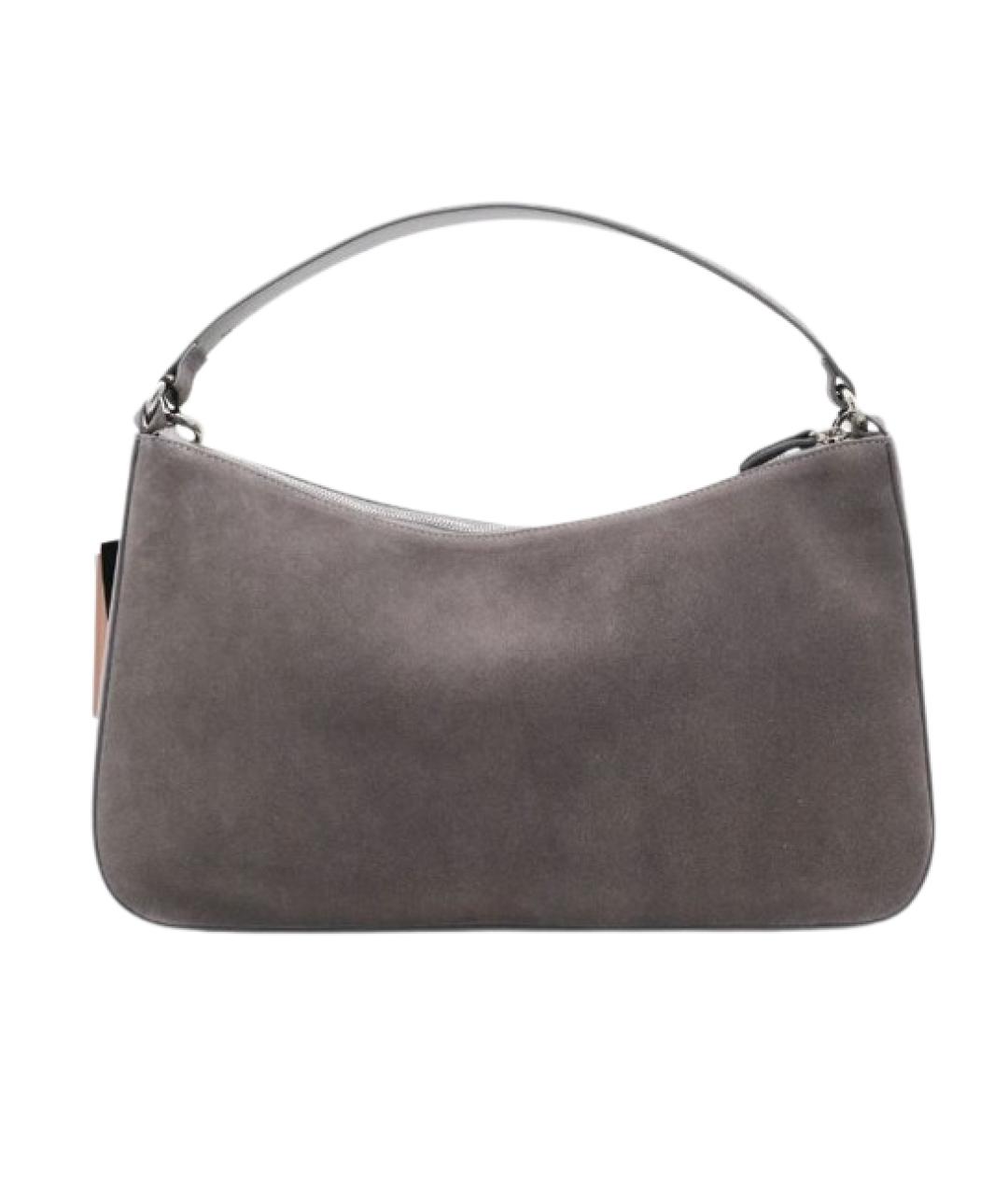 TWIN-SET Серая сумка с короткими ручками из искусственной кожи, фото 2