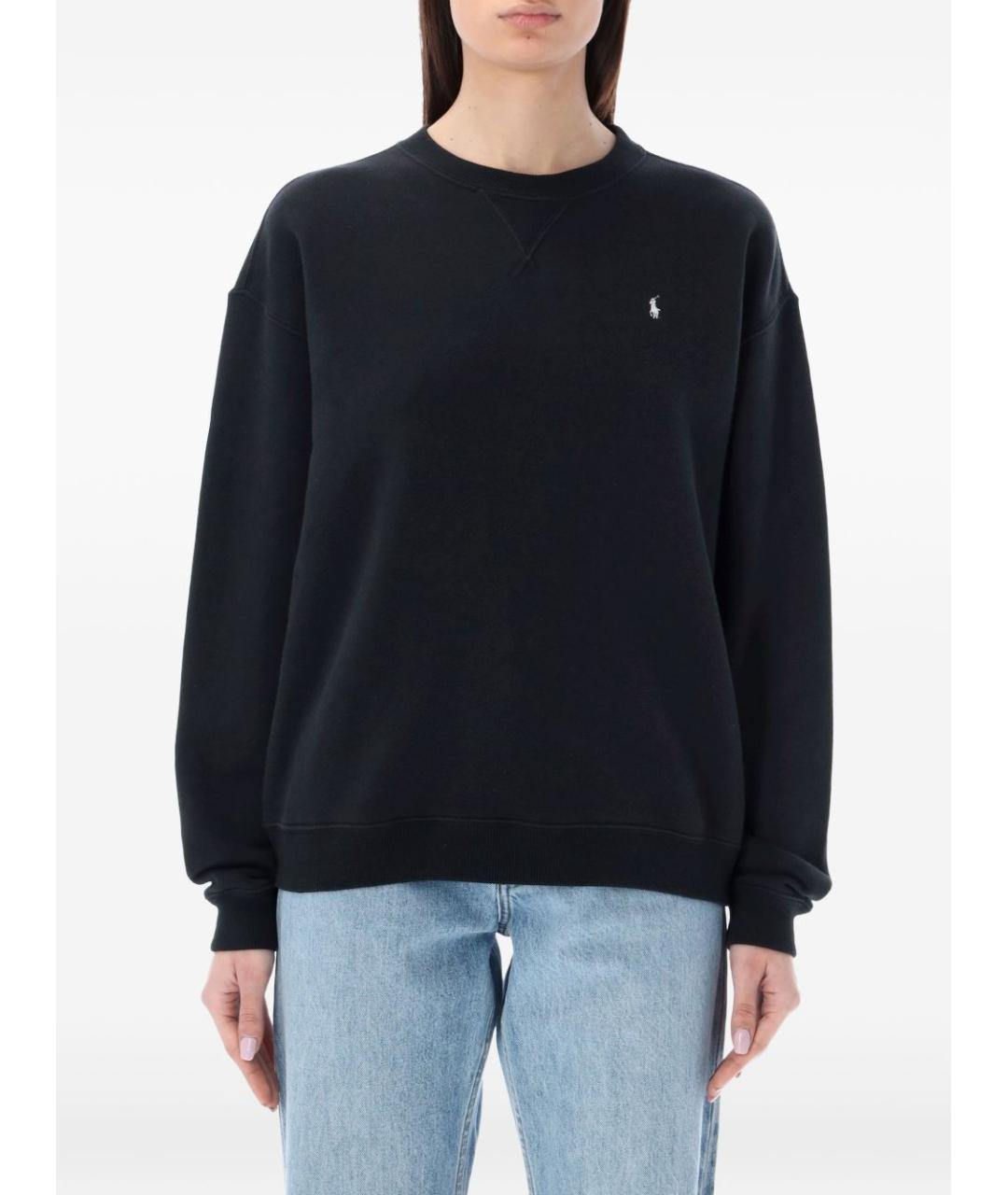 RALPH LAUREN Черный хлопковый джемпер / свитер, фото 1