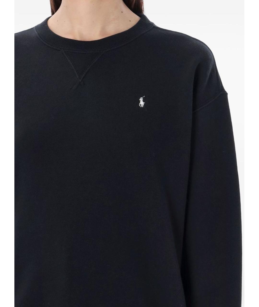 RALPH LAUREN Черный хлопковый джемпер / свитер, фото 3