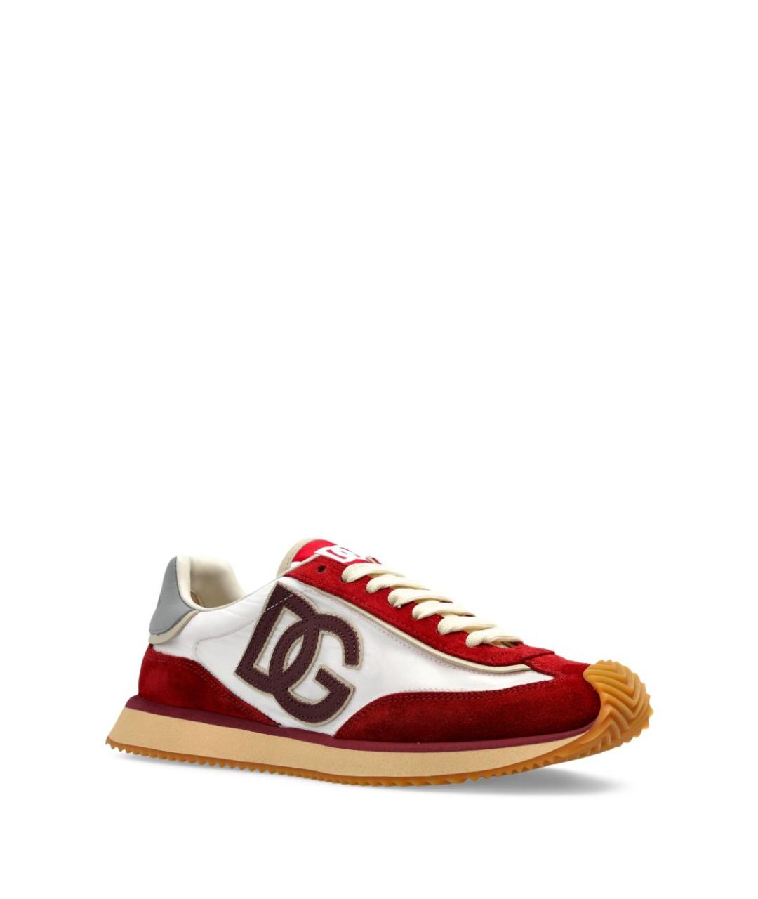 DOLCE&GABBANA Бордовые текстильные кроссовки, фото 3