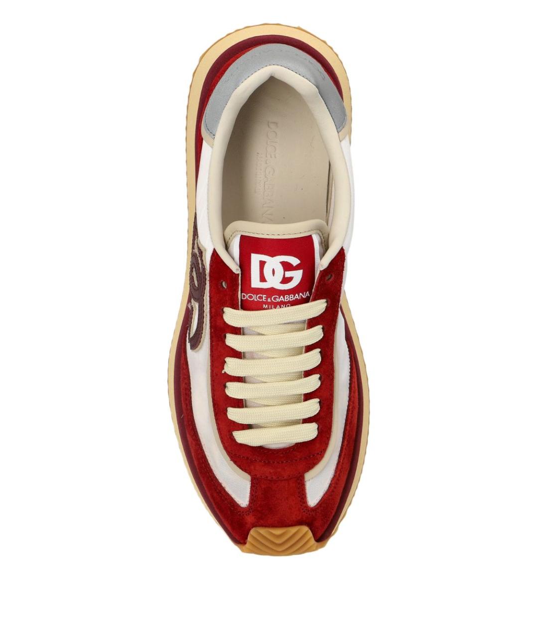 DOLCE&GABBANA Бордовые текстильные кроссовки, фото 2