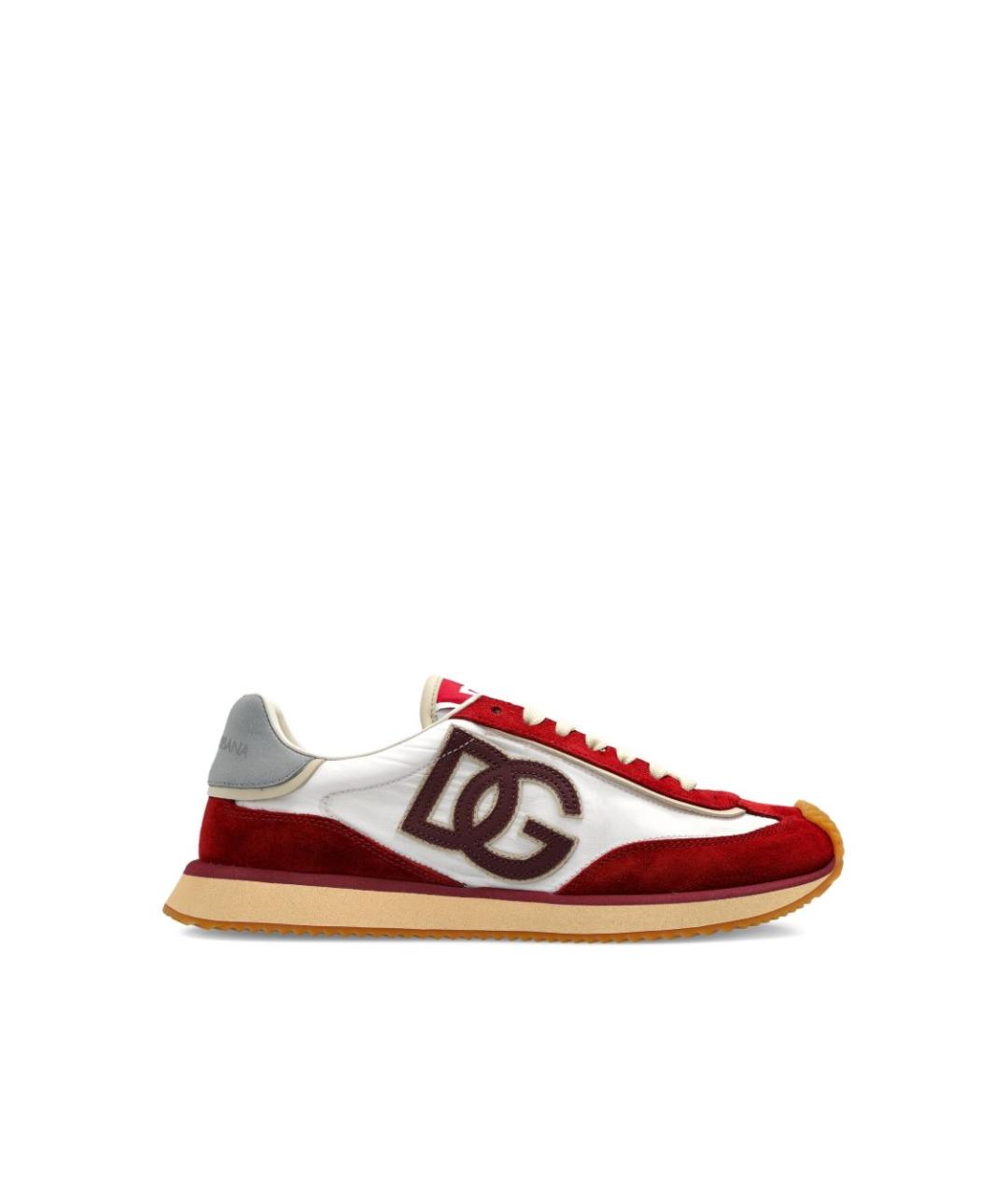 DOLCE&GABBANA Бордовые текстильные кроссовки, фото 7