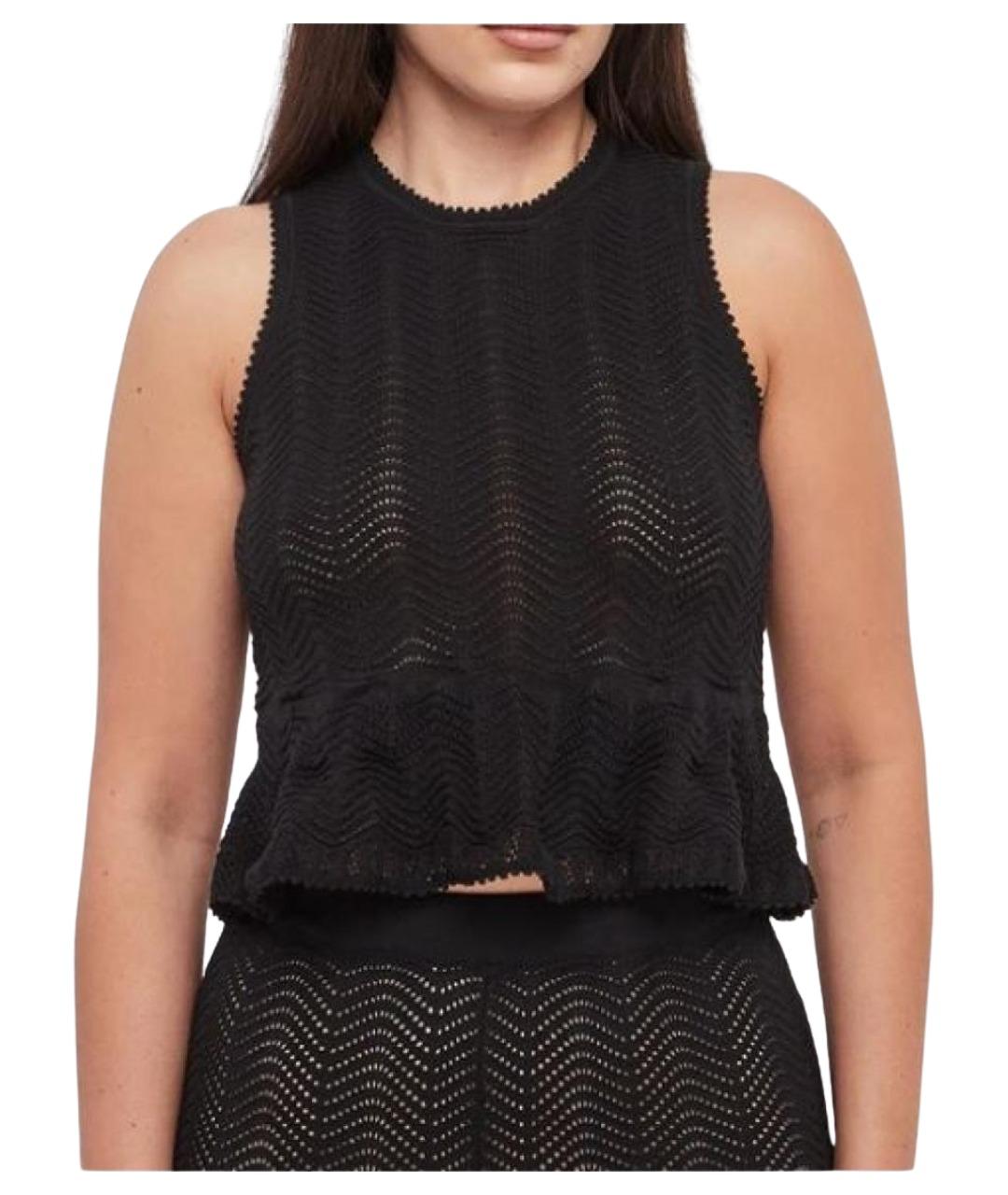 TWIN-SET Черная хлопковая майка, фото 2