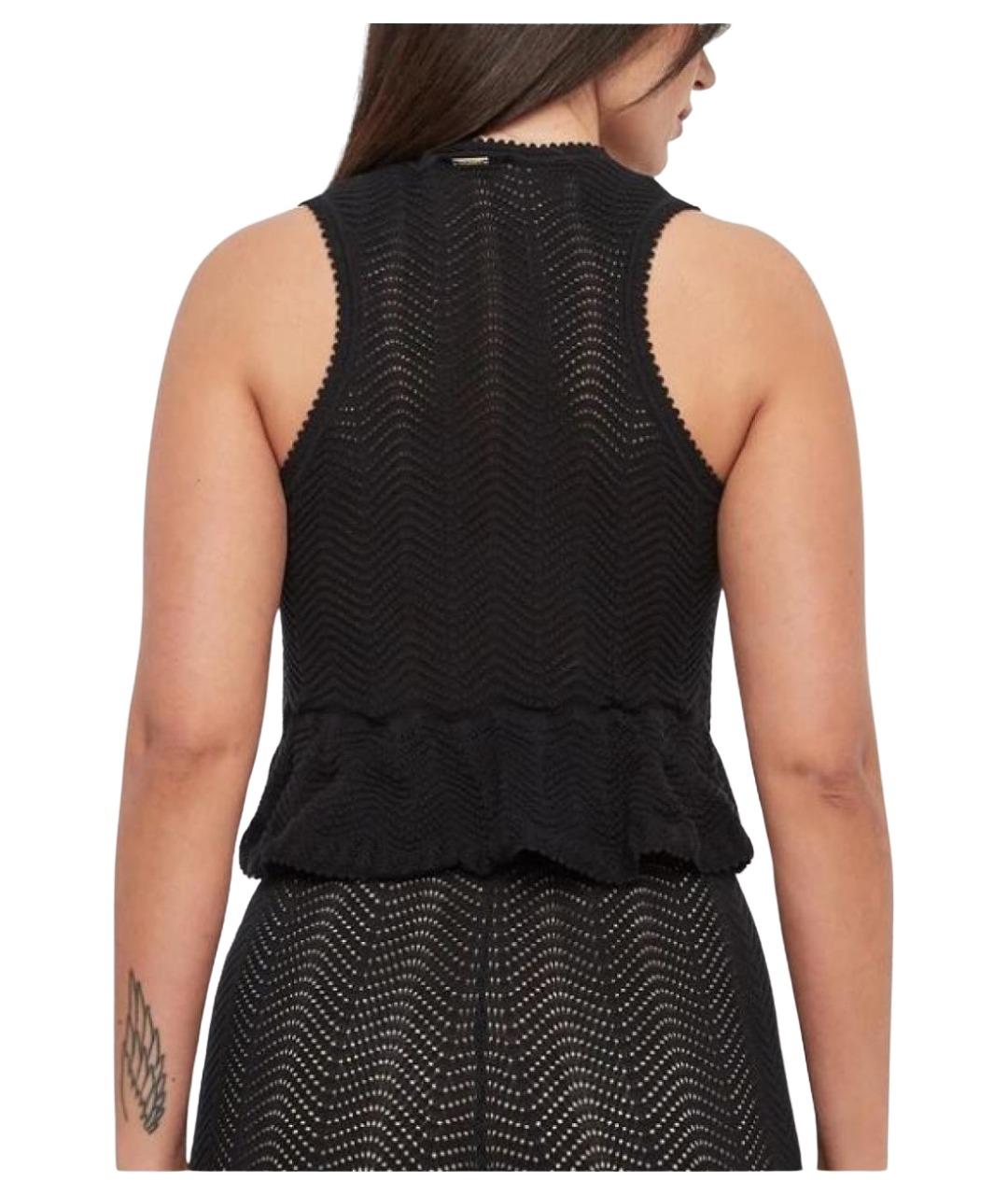 TWIN-SET Черная хлопковая майка, фото 3