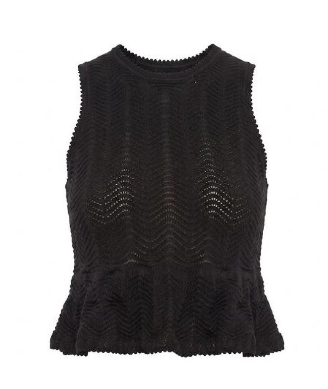 TWIN-SET Черная хлопковая майка, фото 1