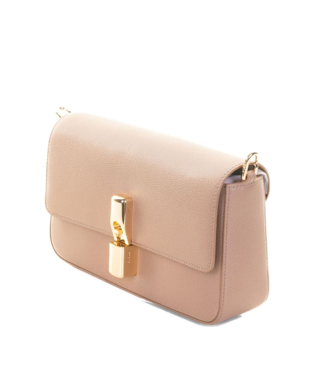 FURLA Бежевая кожаная сумка через плечо, фото 4