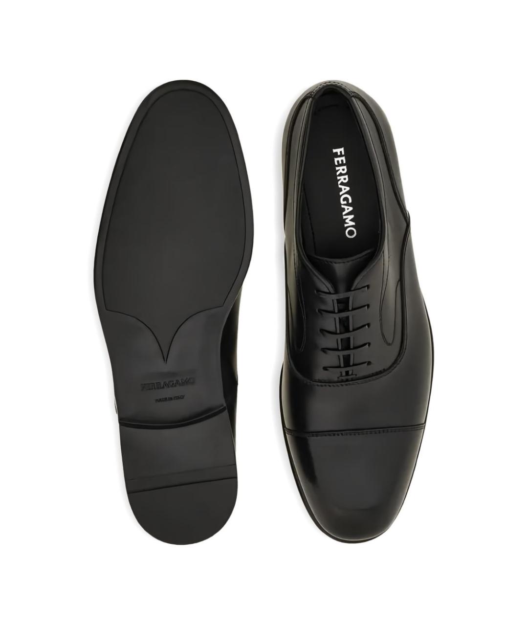 FERRAGAMO Черные кожаные туфли, фото 5