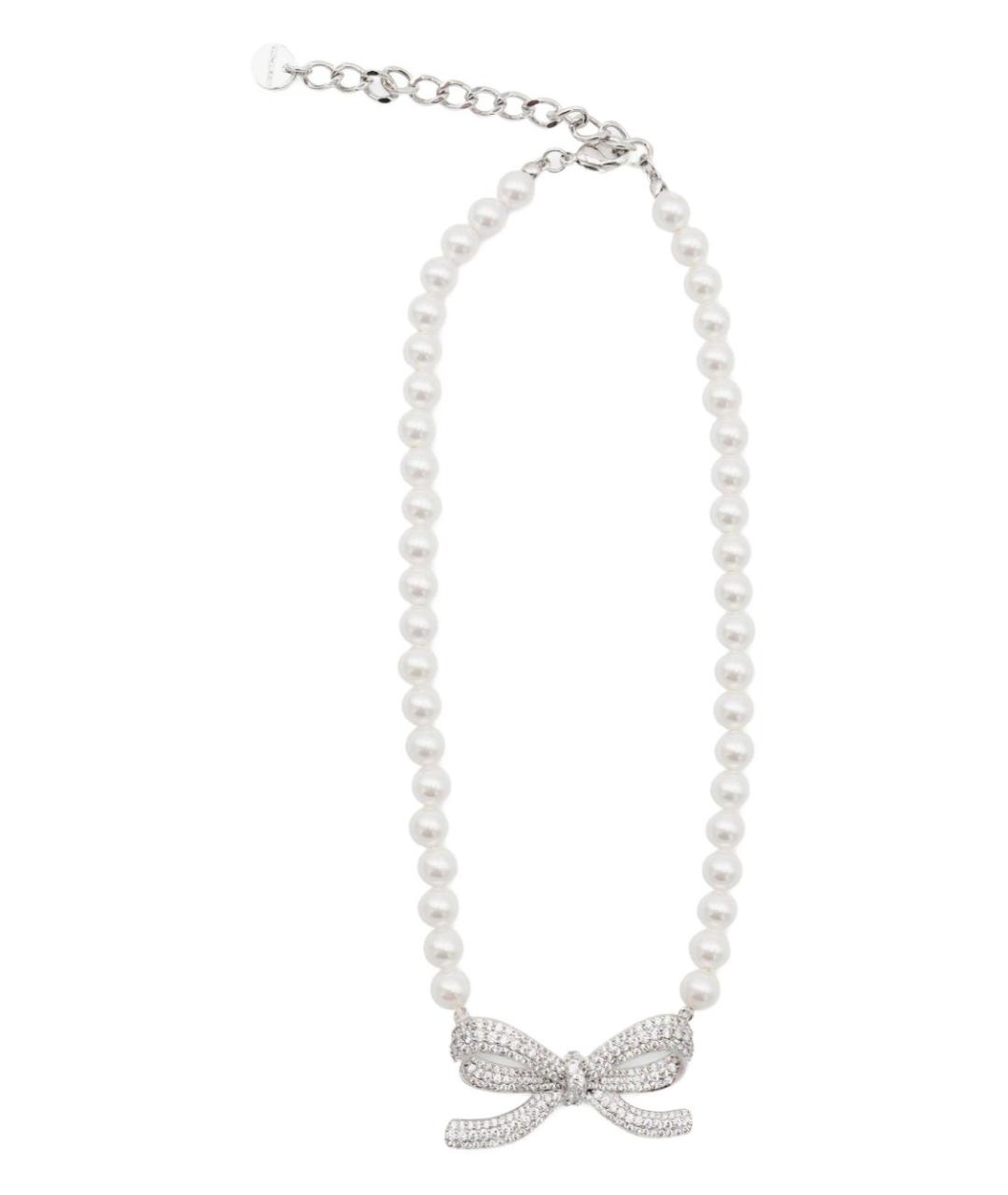 SELF-PORTRAIT Белое металлическое колье, фото 3