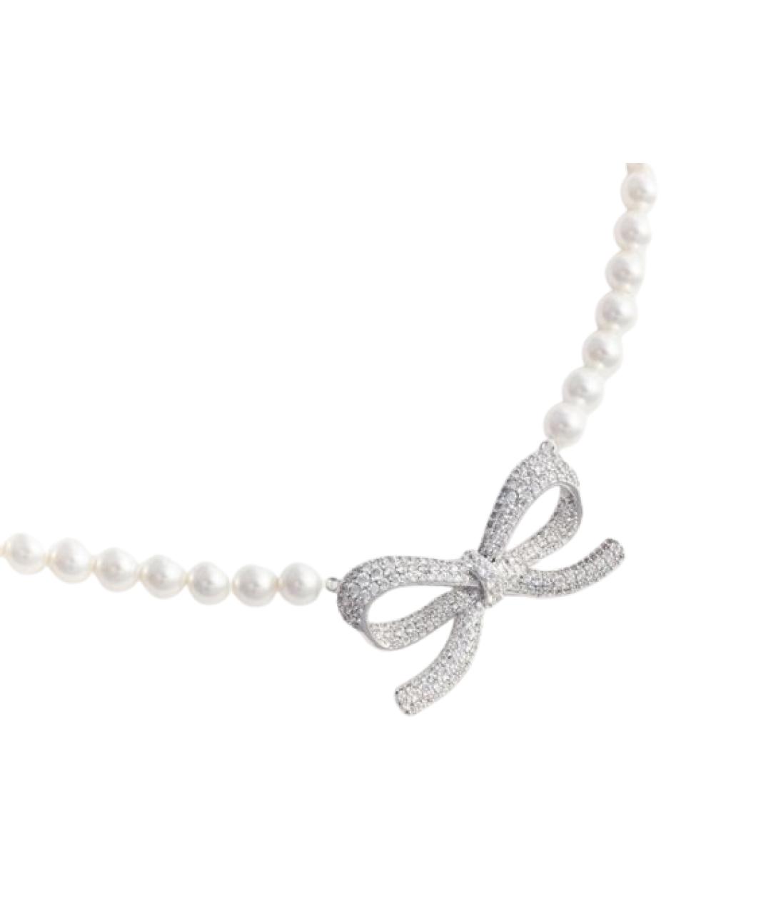 SELF-PORTRAIT Белое металлическое колье, фото 2