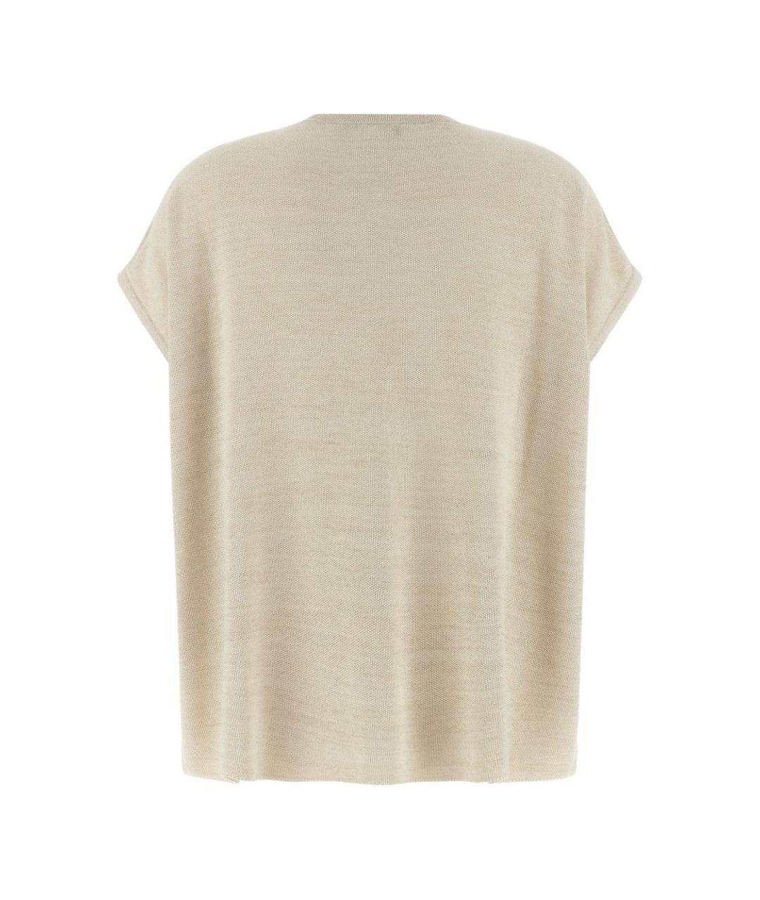 FABIANA FILIPPI Бежевая хлопковая футболка, фото 3
