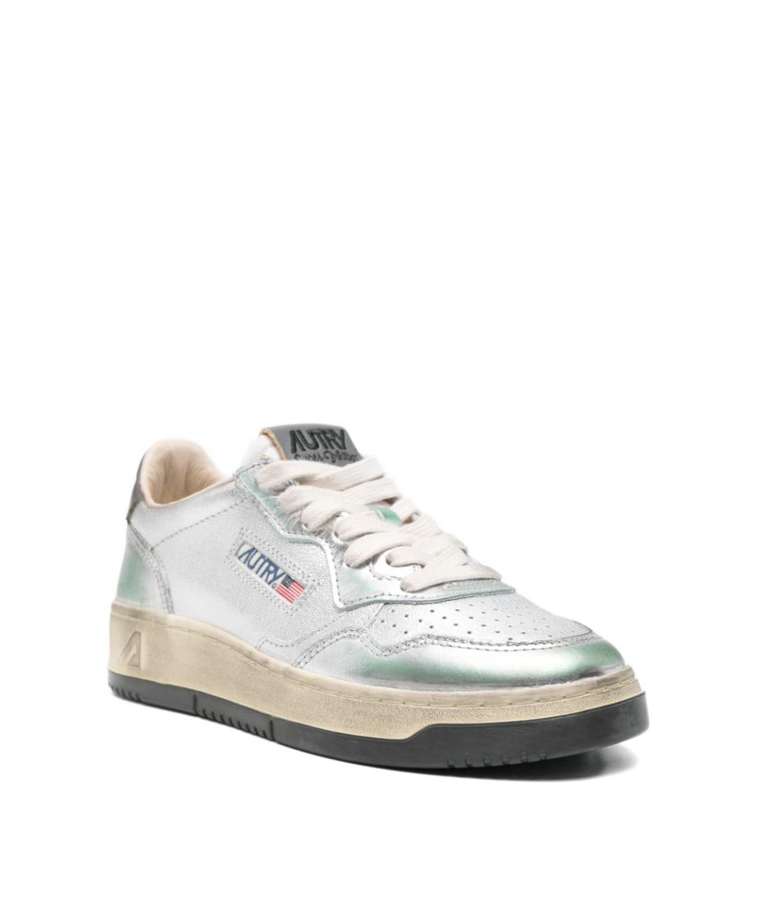 AUTRY Серебряные кожаные кеды, фото 4