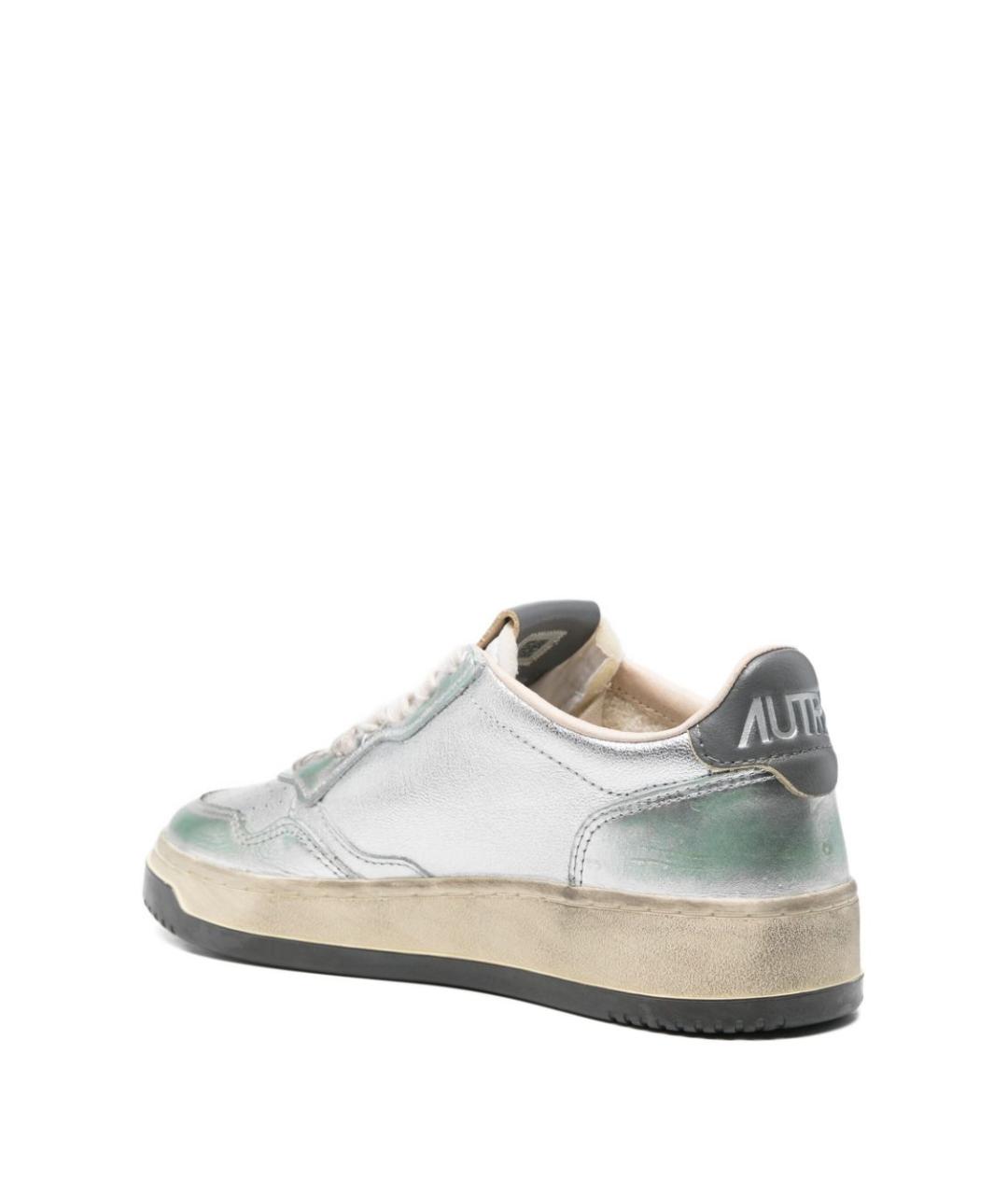 AUTRY Серебряные кожаные кеды, фото 2