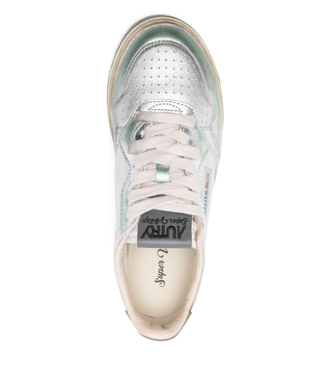 AUTRY Серебряные кожаные кеды, фото 3