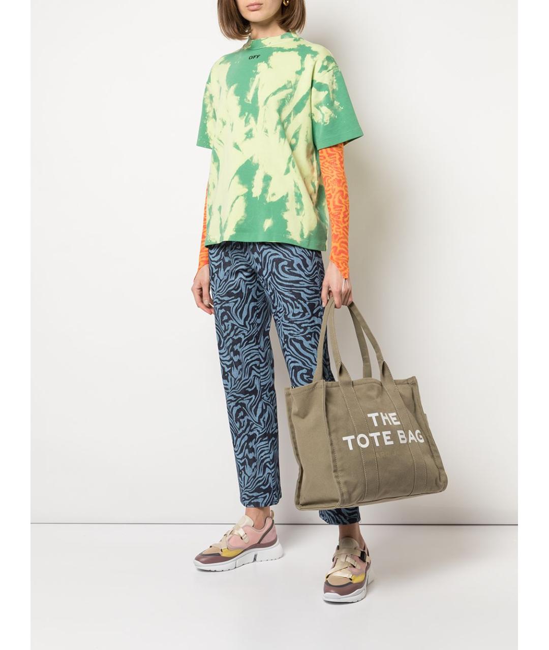 MARC JACOBS Зеленая тканевая сумка тоут, фото 5