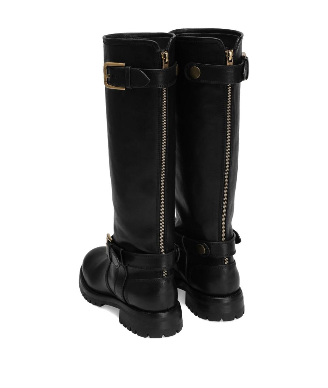 DOLCE&GABBANA Черные кожаные сапоги, фото 3